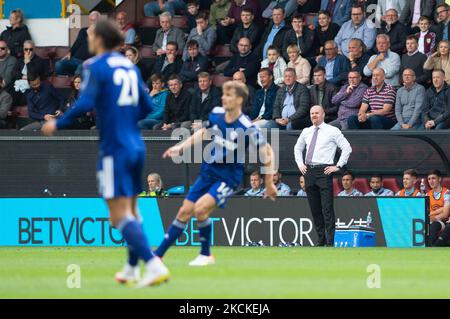 Sean Dyche, Burnley-Manager, während des Premier League-Spiels zwischen Burnley und Leeds United in Turf Moor, Burnley, Großbritannien, am 29.. August 2021. (Foto von Pat Scaasi/MI News/NurPhoto) Stockfoto