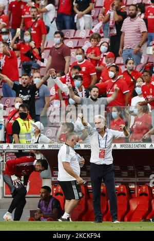 Jorge Jesus Gesten während des Spiels um Liga BWIN zwischen SL Benfica und CD Tondela, im Estádio da Luz, Lissabon, Portugal, 29. August, 2021 (Foto von João Rico/NurPhoto) Stockfoto