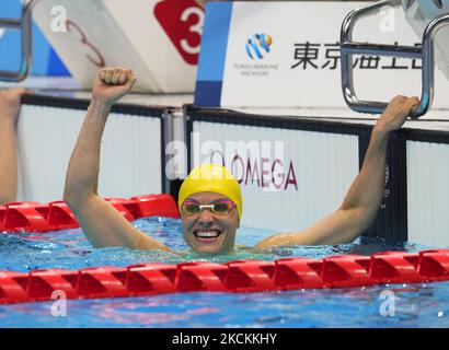 Maria Carolina Gomes Santiago aus Brasilien gewann am 1. September 2021 beim Schwimmen im Tokyo Paraolympics, Tokyo Aquatic Center, Tokio, Japan, Gold. (Foto von Ulrik Pedersen/NurPhoto) Stockfoto