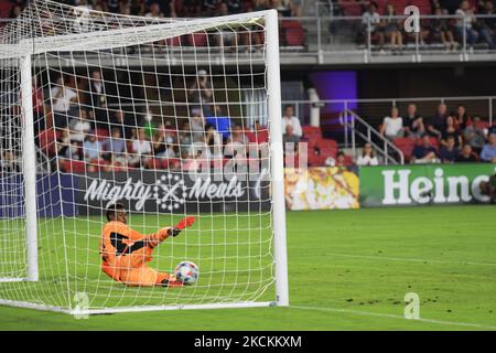DC United erster Treffer im Spiel DC United gegen Philadelphia, heute am 28. August 2021 im Audi Feld in Washington DC, USA. Endergebnis DC United 3 Philadelphia 1 (Foto von Lenin Nolly/NurPhoto) Stockfoto