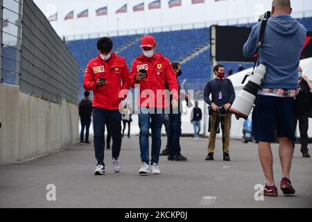 Charles Leclerc von der Scuderia Mission winnow Ferrari auf der Strecke während des Laufs des Großen Preises der Niederlande, 13. Runde der Formel-1-Weltmeisterschaft im Jahr CM.com Circuit Zandvoort, Nordholland, Niederlande, 2. September 2021 (Foto von Andrea Diodato/NurPhoto) Stockfoto