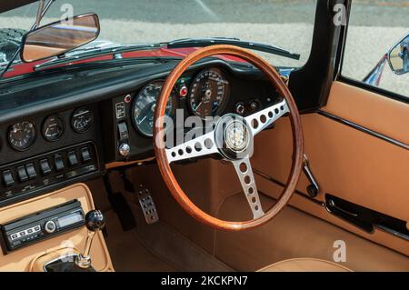E-Type Jaguar. Die 100 bei Blackpool 2022. Stockfoto