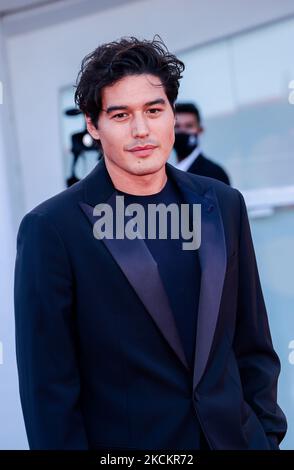 Cristiano Caccamo kommt zur Vorführung des Films „E“ stata la mano di Dio“ (die Hand Gottes), der am 2. September 2021 im Rahmen des Filmfestivals von Venedig 78. im Lido von Venedig vorgestellt wurde. (Foto von Matteo Chinellato/NurPhoto) Stockfoto