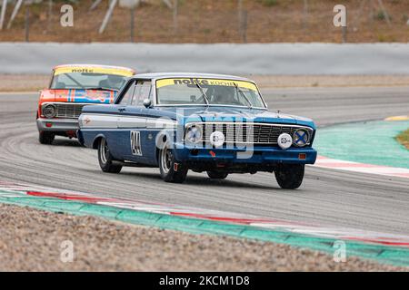 VAN GAMMEREN, Henk und VAN GAMMEREN, Thijs mit Ford Falcon Sprint Futura während des NKHTGT Historic Racing Barcelona Race auf dem Circuit de Catalunya. (Foto von DAX Images/NurPhoto) Stockfoto