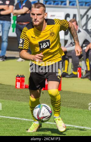 Ole Pohlmann von Borussia Dortmund II kontrolliert den Ball während des 3. Liga-Spiel zwischen TSV Havelse und Borussia Dortmund II in der HDI-Arena am 05. September 2021 in Hannover. (Foto von Peter Niedung/NurPhoto) Stockfoto