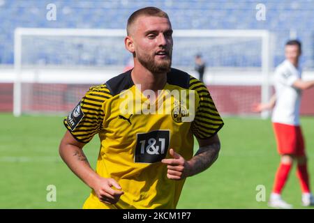 Ole Pohlmann von Borussia Dortmund II schaut während des 3. Liga-Spiel zwischen TSV Havelse und Borussia Dortmund II in der HDI-Arena am 05. September 2021 in Hannover. (Foto von Peter Niedung/NurPhoto) Stockfoto