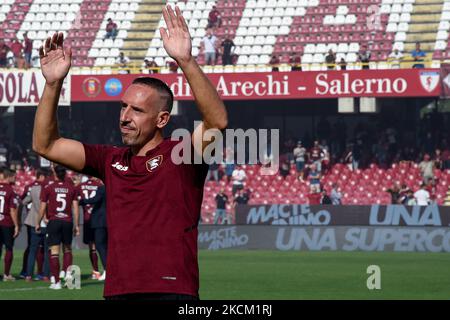 Franck Ribery zeigt sich während seiner Präsentation als Neusignatur für die US Salernitana 1919 im Stadio Arechi, Salerno, Italien, am 6. September 2021. (Foto von Giuseppe Maffia/NurPhoto) Stockfoto