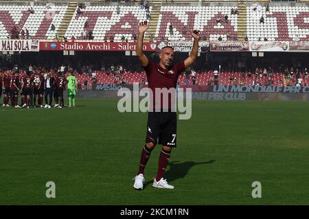 Franck Ribery zeigt sich während seiner Präsentation als Neusignatur für die US Salernitana 1919 im Stadio Arechi, Salerno, Italien, am 6. September 2021. (Foto von Giuseppe Maffia/NurPhoto) Stockfoto