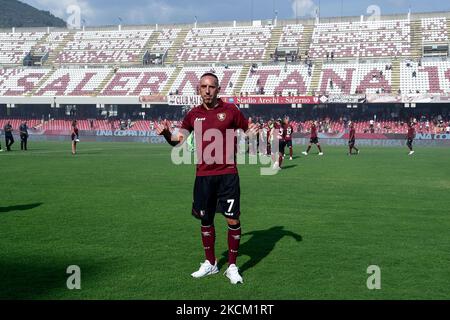 Franck Ribery zeigt sich während seiner Präsentation als Neusignatur für die US Salernitana 1919 im Stadio Arechi, Salerno, Italien, am 6. September 2021. (Foto von Giuseppe Maffia/NurPhoto) Stockfoto