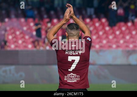 Franck Ribery zeigt sich während seiner Präsentation als Neusignatur für die US Salernitana 1919 im Stadio Arechi, Salerno, Italien, am 6. September 2021. (Foto von Giuseppe Maffia/NurPhoto) Stockfoto