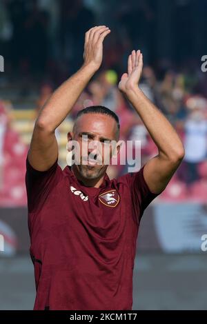 Franck Ribery zeigt sich während seiner Präsentation als Neusignatur für die US Salernitana 1919 im Stadio Arechi, Salerno, Italien, am 6. September 2021. (Foto von Giuseppe Maffia/NurPhoto) Stockfoto