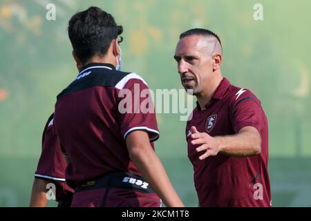 Franck Ribery zeigt sich während seiner Präsentation als Neusignatur für die US Salernitana 1919 im Stadio Arechi, Salerno, Italien, am 6. September 2021. (Foto von Giuseppe Maffia/NurPhoto) Stockfoto