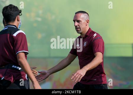 Franck Ribery zeigt sich während seiner Präsentation als Neusignatur für die US Salernitana 1919 im Stadio Arechi, Salerno, Italien, am 6. September 2021. (Foto von Giuseppe Maffia/NurPhoto) Stockfoto