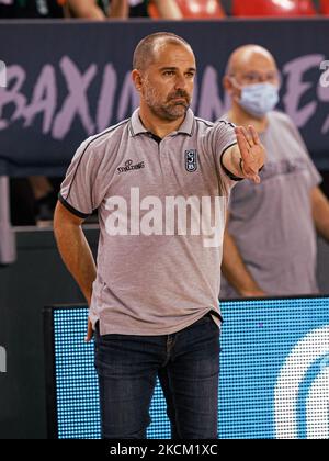 Carles Duran von Joventut Badalona während der LLigues Catalanes Mathematik zwischen Morabank Andorra und Joventut Badalona bei Nou Congost in Manresa. (Foto von DAX Images/NurPhoto) Stockfoto