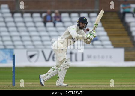 Eddie Byrom von Glamorgan während des LV= County Championship-Spiels zwischen dem Durham County Cricket Club und dem Glamorgan County Cricket Club im Emirates Riverside, Chester le Street, am Montag, 6.. September 2021. (Foto von will Matthews/MI News/NurPhoto) Stockfoto