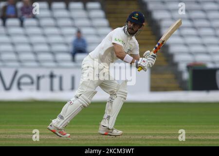 Hamish Rutherford aus Glamorgan während des LV= County Championship-Spiels zwischen dem Durham County Cricket Club und dem Glamorgan County Cricket Club im Emirates Riverside, Chester le Street, am Montag, 6.. September 2021. (Foto von will Matthews/MI News/NurPhoto) Stockfoto