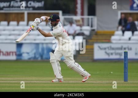 Hamish Rutherford aus Glamorgan während des LV= County Championship-Spiels zwischen dem Durham County Cricket Club und dem Glamorgan County Cricket Club im Emirates Riverside, Chester le Street, am Montag, 6.. September 2021. (Foto von will Matthews/MI News/NurPhoto) Stockfoto