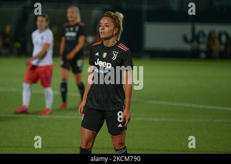 Martina Rosuci von Juventus während des UEFA Women's Champions League-Spiels zwischen Juventus Women und Vllaznia im Juventus Center in Vinovo, am 9. September 2021 in Italien (Foto von Alberto Gandolfo/NurPhoto) Stockfoto