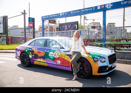 Die Journalisten-Parade während des MIMO Milano Monza Motor Show 2021 von Mailand nach Autodromo Nazionale Monza am 11. Juni 2021 in Mailand, Italien. (Foto von Alessandro Bremec/NurPhoto) Stockfoto