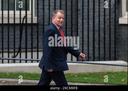 LONDON, VEREINIGTES KÖNIGREICH - 15. SEPTEMBER 2021: Staatsminister im Kabinett Lord Frost verlässt die Downing Street 10, während der britische Premierminister Boris Johnson am 15. September 2021 in London, England, eine Neuordnung seines obersten Ministerteams durchführt. (Foto von Wiktor Szymanowicz/NurPhoto) Stockfoto