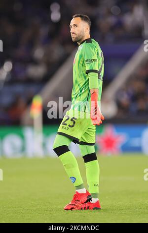 David Ospina von SSC Napoli während des UEFA Europa League-Spiels zwischen Leicester City und SSC Napoli im King Power Stadium, Leicester am Donnerstag, dem 16.. September 2021. (Foto von James Holyoak/MI News/NurPhoto) Stockfoto