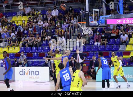 Das Spiel zwischen dem FC Barcelona und UCAM Murcia CB, das der 1. Woche der Liga Endesa entspricht, spielte am 19.. September 2021 im Palau Blaugrana in Barcelona, Spanien. -- (Foto von Urbanandsport/NurPhoto) Stockfoto