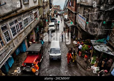 Belebte Straße in Darjeeling, Westbengalen, Indien, am 29. Mai 2010. (Foto von Creative Touch Imaging Ltd./NurPhoto) Stockfoto