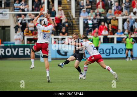 Brett Connon von Newcastle Falcons tritt am Sonntag, den 19.. September 2021, während des Spiels der Gallagher Premiership zwischen Newcastle Falcons und Harlequins im Kingston Park, Newcastle, an den Start. (Foto von Chris Lishman/MI News/NurPhoto) Stockfoto