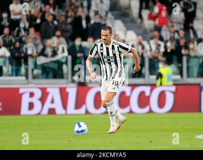 Leonardo Bonucci (FC Juventus) während des Fußballspiels der italienischen Serie A zwischen dem FC Juventus und dem AC Mailand am 19. September 2021 im Allianz-Stadion in Turin, Italien (Foto: Nderim Kaceli/LiveMedia/NurPhoto) Stockfoto