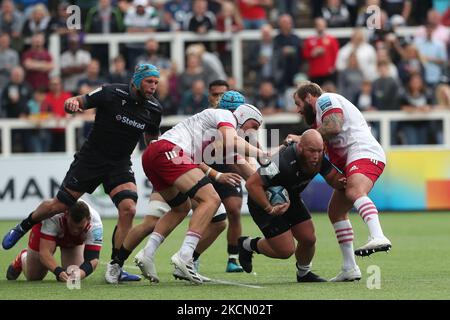 NEWCASTLE UPON TYNE, GROSSBRITANNIEN. SEPTEMBER 19T Kyle Cooper von Newcastle Falcons in Aktion während des Spiels der Gallagher Premiership zwischen Newcastle Falcons und Harlequins im Kingston Park, Newcastle am Sonntag, 19.. September 2021. (Foto von Mark Fletcher/MI News/NurPhoto) Stockfoto