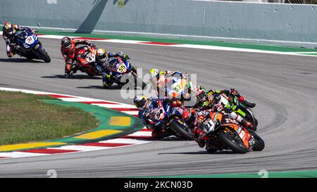 Erste Runde während der Superbike-Weltmeisterschaft - SBK Hyunday N Catalunya Runde FIM Superbike-Weltmeisterschaft 2021 - Race2 am 19. September 2021 auf dem Circuit de Barcelona-Catalunya in Barcelona, Spanien (Foto von Otto Moretti/LiveMedia/NurPhoto) Stockfoto