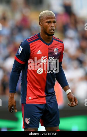 Keita Balde von Cagliari Calcio schaut während der Serie A Spiel zwischen SS Lazio und Cagliari Calcio im Stadio Olimpico, Rom, Italien am 19. September 2021. (Foto von Giuseppe Maffia/NurPhoto) Stockfoto