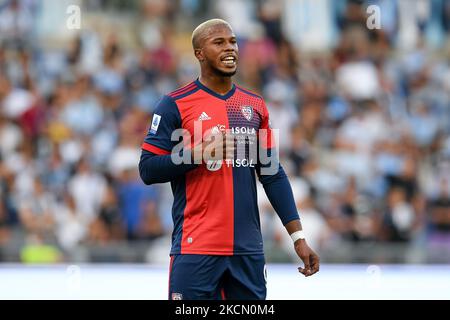 Keita Balde von Cagliari Calcio schaut während der Serie A Spiel zwischen SS Lazio und Cagliari Calcio im Stadio Olimpico, Rom, Italien am 19. September 2021. (Foto von Giuseppe Maffia/NurPhoto) Stockfoto