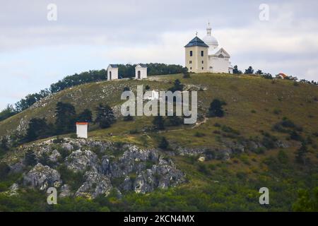 Die Kapelle des Heiligen Sebastian auf dem Heiligen Berg in Mikulov, Tschechien, am 17. September 2021. (Foto von Beata Zawrzel/NurPhoto) Stockfoto