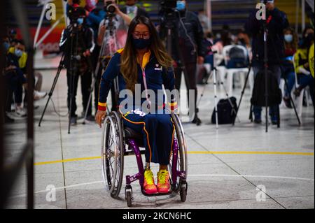 Maria Angelica Bernal Paralympische Athletin bei einer Begrüßung der kolumbianischen Paralympischen Athleten, die am 21. September 2021 an den Paralympics in Tokio 2020+1 in Bogota, Kolumbien, teilgenommen haben. (Foto von Sebastian Barros/NurPhoto) Stockfoto