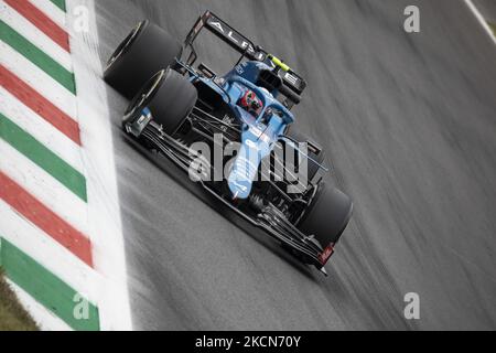 Esteban Ocon, Alpine F1 tritt während der Formel 1 Heineken Gran Premio D'italia 2021, Grand Prix von Italien, 14. Lauf der FIA Formel 1-Weltmeisterschaft 2021 vom 9. Bis 12. September 2021 auf dem Autodromo Nazionale di Monza, in Monza, Italien, an. (Foto von Cesare Grasselli/NurPhoto) Stockfoto