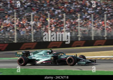 Sebastian Vettel, Aston Martin tritt beim Formel 1 Heineken Gran Premio D'italia 2021, Grand Prix von Italien, 14. Lauf der FIA Formel 1 Weltmeisterschaft 2021 vom 9. Bis 12. September 2021 auf dem Autodromo Nazionale di Monza in Monza, Italien, an. (Foto von Cesare Grasselli/NurPhoto) Stockfoto