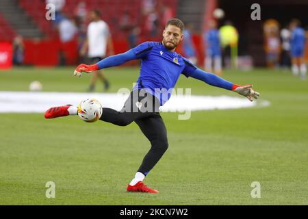 Alejandro Remiro von Real Sociedad während des La Liga-Spiels zwischen Granada CF und Real Sociedad im Nuevo Los Carmenes Stadion am 23. September 2021 in Granada, Spanien. (Foto von Álex Cámara/NurPhoto) Stockfoto