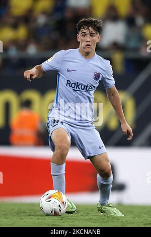 Gavi aus Barcelona beim Spiel La Liga Santander zwischen Cadiz CF und FC Barcelona im Estadio Nuevo Mirandilla am 23. September 2021 in Cadiz, Spanien. (Foto von Jose Breton/Pics Action/NurPhoto) Stockfoto