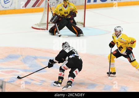 ALESSIO BERTAGGIA Lugano Hockey HC Lugano vs. SC Berna National League Saison 2021/2022 am 25. September 2021 in der Corner Arena in Lugano, Schweiz (Foto: Fabio Averna/NurPhoto) Stockfoto