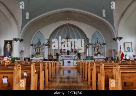 Das Innere der St. Marys Polnischen Kirche in der kleinen Stadt Wilno im Norden von Ontario befindet sich in der ersten polnischen Siedlung in Kanada und ist reich an kanadischem und polnischem Erbe. (Foto von Creative Touch Imaging Ltd./NurPhoto) Stockfoto