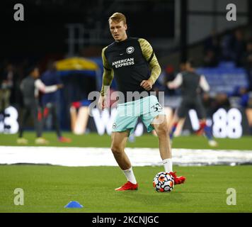 Dan Burn von Brighton & Hove Albion während des Vormatchwarns während der Premier League zwischen Crystal Palace und Brighton und Hove Albion am 27.. September 2021 im Selhurst Park Stadium, London (Foto by Action Foto Sport/NurPhoto) Stockfoto