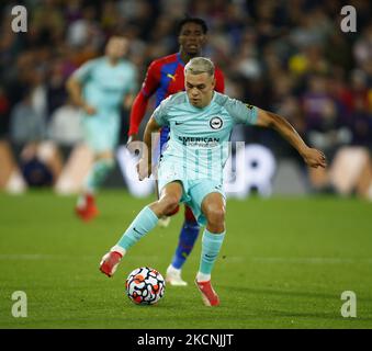 Brighton & Hove Albions Leandro Trossard während der Premier League zwischen Crystal Palace und Brighton und Hove Albion am 27.. September 2021 im Selhurst Park Stadium, London (Foto by Action Foto Sport/NurPhoto) Stockfoto