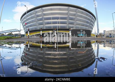 Eine allgemeine Ansicht des SSE Hydro auf dem Scottish Event Campus am 29. September 2021 in Glasgow, Schottland. Der Scottish Event Campus wird einer der Austragungsorte des bevorstehenden Klimagipfels COP 26 sein, der vom 1. Bis 12.. November in Glasgow stattfinden wird. (Foto von Ewan Bootman/NurPhoto) Stockfoto