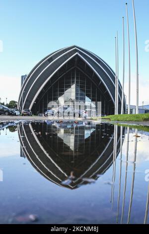 Eine allgemeine Ansicht des SSE Hydro auf dem Scottish Event Campus am 29. September 2021 in Glasgow, Schottland. Der Scottish Event Campus wird einer der Austragungsorte des bevorstehenden Klimagipfels COP 26 sein, der vom 1. Bis 12.. November in Glasgow stattfinden wird. (Foto von Ewan Bootman/NurPhoto) Stockfoto