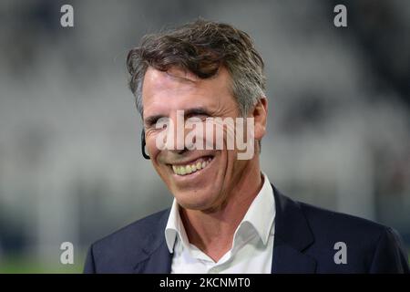 Gianfranco Zola, ehemaliger Spieler in Cagliari und Kolumnist von Amazon Prime während des UEFA Champions League-Spiels zwischen Juventus FC und Chelsea FC im Allianz Stadium in Turin, am 29. September 2021, Italien (Foto: Alberto Gandolfo/NurPhoto) Stockfoto