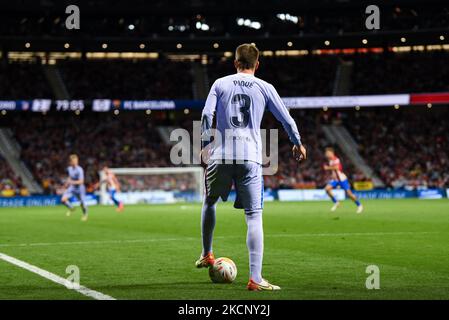 Gerard Pique beim La Liga-Spiel zwischen Atletico de Madrid und dem FC Barcelona am 2. Oktober 2021 in Wanda Metropolitano in Madrid, Spanien. (Foto von Rubén de la Fuente Pérez/NurPhoto) Stockfoto