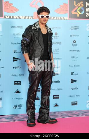 Madrid, Spanien. 04.. November 2022. Abraham Mateo nimmt am roten Teppich der LOS40 Music Awards 2022 im WiZink Center in Madrid Teil. Kredit: SOPA Images Limited/Alamy Live Nachrichten Stockfoto