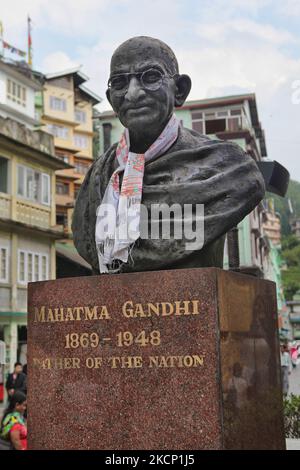 Büste von Mahatma Gandhi in Gangtok, Sikkim, Indien. (Foto von Creative Touch Imaging Ltd./NurPhoto) Stockfoto