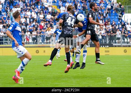 Nichola Ioannou (Como 1907) während der italienischen Fußball-Meisterschaft BKT Brescia Calcio vs Como 1907 am ottobre 03, 2021 im Stadio Mario Rigamonti in Brescia, Italia (Foto: Alessio Morgese/LiveMedia/NurPhoto) Stockfoto